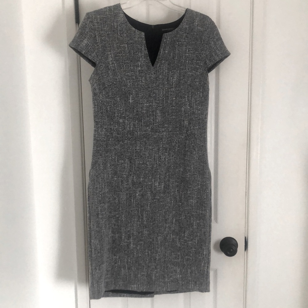 Banana Republic Blue White Tweed Sheath Dress 6 Work Cocktail